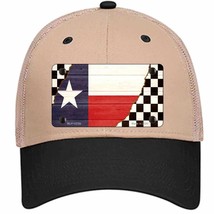 Texas Racing Flag Novelty Khaki Mesh License Plate Hat Tag - £23.17 GBP