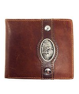 Western Genuine Leather Mens Metal Concho Cowboy Family Bifold Short Wal... - €23,29 EUR