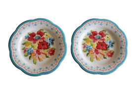 Set Lot of 2 Pioneer Woman Wildflower Whimsy 8.3&quot; Salad Plates Scalloped... - $262.53 MXN