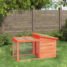  Rabbit Hutch Brown, Green Solid Pine Wood, Plywood Rabbit Hutch - $156.99