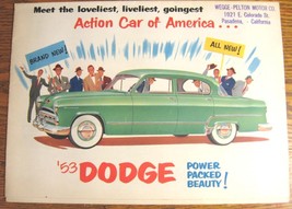 1953 Dodge Sales Brochure Coronet Meadowbrook Original VG 53 - $22.49