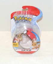 Nip Pokemon Clip &amp; Go Eevee With Poke Ball Action Figure - £15.79 GBP