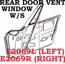 1963-1967 Corvette Weatherstrip Rear Door Vent Window Convertible USA Left - $54.40