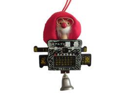 Vintage Wood Perpetual Calendar Ornament Santa Bell Japan Rare - €11,13 EUR