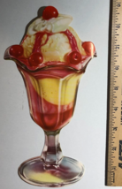 CHERRY SUNDAE vintage 8-1/2&quot; unused die-cut paper store advertising deco... - $9.89
