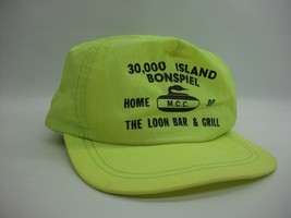 30000 Island Bonspiel Loon Bar Curling Rock Hat VTG Green Snapback Baseball Cap - £15.79 GBP