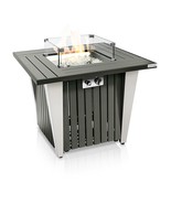 Serenelife Outdoor Gas Fire Pit Table  50,000 BTU Square Gas Fire, Stain... - £744.69 GBP