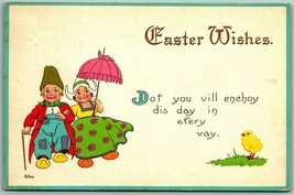 Dutch Children Easter Wishes Baby Chick Bergman Arts and Crafts DB Postcard F8 - £7.59 GBP