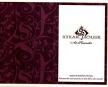 Steak House at Harrah&#39;s Menu Casino Tunica Mississippi  - $17.80