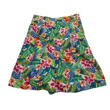 David Brooks Skirt Womens 10 Multicolor High Rise Hibiscus Leaves Pull On - £13.95 GBP