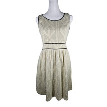Monteau Los Angeles from Anthropology Off White Black Lined Dress Size S - $29.99