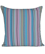 100% Cotton Cushion Cover Sofa Pillow Blue Stripe Pink 60cm 24&quot; Paradise... - £12.14 GBP