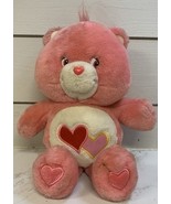 Vintage 2002 Care Bears 13&quot; Love A Lot Bear Plush Stuffed Animal Toy Pin... - $13.89 CAD