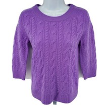 J Crew Italian Cashmere Cable Knit Sweater Size XS Women&#39;s Purple - £31.71 GBP