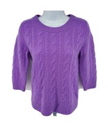 J Crew Italian Cashmere Cable Knit Sweater Size XS Women&#39;s Purple - £31.57 GBP