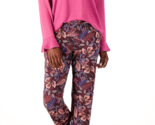 Stan Herman Luxe Sweater Knit Crew Neck Top &amp; Relaxed Pants PJ Set- PINK... - $31.68