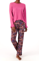 Stan Herman Luxe Sweater Knit Crew Neck Top &amp; Relaxed Pants PJ Set- PINK... - £25.03 GBP