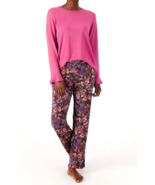 Stan Herman Luxe Sweater Knit Crew Neck Top &amp; Relaxed Pants PJ Set- PINK... - £25.38 GBP