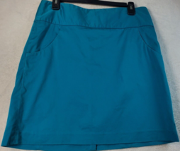 The Limited Skirt Womens Size 8 Blue Cotton Flat Front Slash Pockets Side Zipper - £14.17 GBP