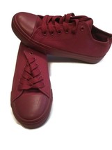 Epic Step Russ Casual Canvas Shoes Womens Size 7 Low Top Lace Up Purple Wine - £12.35 GBP