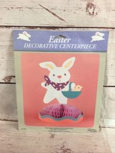 Vtg Party Gibson Tissue Paper Honeycomb Easter Bunny Decoration Centerpiece - $13.55 CAD