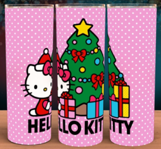 Hello Kitty Christmas Tree with Presents Cup Mug Tumbler 20oz with lid and straw - £15.93 GBP