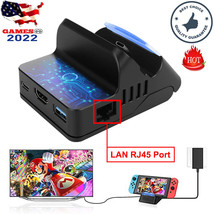 Mini Hdmi Docking Station Charging Dock Lan Rj45 Port For Nintendo Switc... - £39.98 GBP