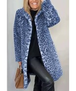 Blue Spotted Leopard Warm Soft Fleece Autumn and Spring Mid Length Fashi... - $113.95