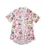Show Me Your Mumu Kimono Robe One Size Brie Floral Rose White Pink Open ... - $29.11 CAD