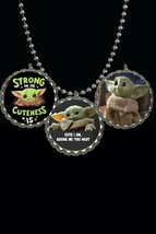 Baby Yoda Star Wars Mandalorian 3 piece necklace necklaces set lot great gift - £6.84 GBP