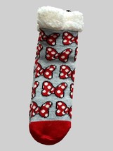 Disney Minnie Mouse Slipper Socks  Womens Bow Sherpa Cuff Slippers - £7.24 GBP