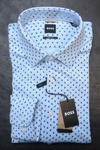 Hugo Boss Men HAL Kent Casual Fit Pastel Blue Jersey Cotton Dress Shirt 39 15.5 - £50.57 GBP