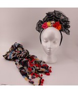 Day of the Dead Sugar Skull Head Band Dia De Los Muertos Scarf Cosplay - $11.30