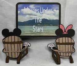 Movies Under the Stars Mickey Minnie Mouse Die Cut Scrapbook Embellishment - £3.19 GBP