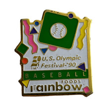 1990 US Olympics Festival Rainbow Foods Minneapolis Baseball Lapel Hat Pin - £6.33 GBP