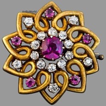 0.80Ct Rose Cut Diamond Brooch, Diamond Brooch, Art Deco Brooch, Vintage Brooch - £265.57 GBP