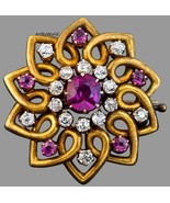 0.80Ct Rose Cut Diamond Brooch, Diamond Brooch, Art Deco Brooch, Vintage... - $455.44 CAD