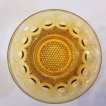 EAPG Manhattan Amber Glass Serving Bowl VTG US Glass Pressed Circle Rib ... - £17.05 GBP