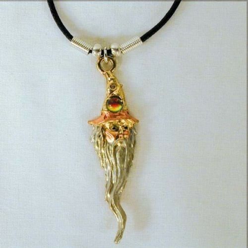 2 WIZARD HEAD 3D ROPE NECKLACE jewelry #JL11 fantasy