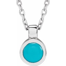 Turquoise Necklace in 14k White Gold - £350.91 GBP