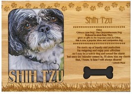 Shih Tzu Engraved Wood Picture Frame Magnet - $14.99