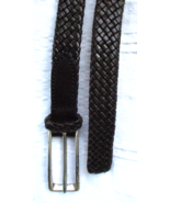Dockers Genuine Leather Shiny Black Tightly Braided Waist Belt Womens Si... - £14.88 GBP