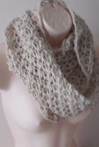 Cream  Infinity  Scarf Handmade Crochet Knit Neckwarmer Lariat - £17.90 GBP