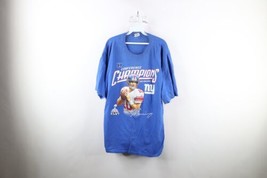 Vintage Mens 2XL Distressed Eli Manning New York Giants Football T-Shirt Blue - £47.59 GBP