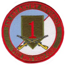 Army 1ST Infantry Division Crossed Rifles Big Red 4&quot; Ribbon Embroidered Patch - £23.44 GBP