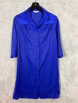 VTG Vanity Fair nightgown Blue Embroidered 3/4 sleeve button down nightgown S-M - £18.07 GBP