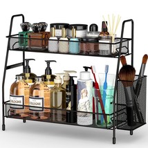 Bathroom Countertop Organizer Shelf - 2 Tier Counter Spice Rack Metal Makeup Rac - £31.16 GBP
