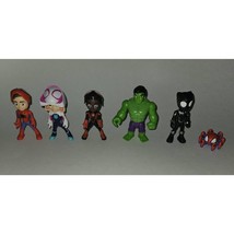 6 Spidey Figures Lot Spiderman Hulk Black Panther Miles Morales Ghost Mask Flip - £22.31 GBP