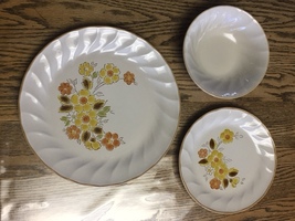 Multiple 1970/80&#39;s Gaiety Sculptura Stoneware Sets - Plates Saucers Bowls - $25.00