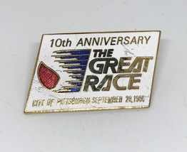 Vintage Pittsburgh Great Race 10th Anniversary 1986 Running Lapel Pin - £19.45 GBP